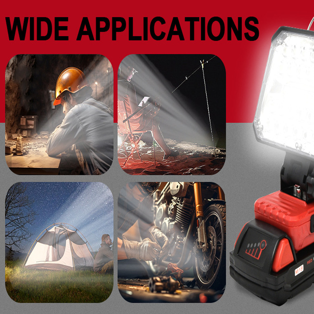 Cordless LED Work Light for Milwaukee M18 Batteries