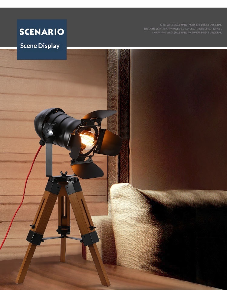 Artistic Vintage Solid Wood Fill Light Table Lamp