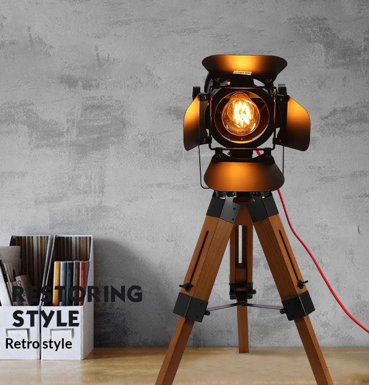 Vintage Solid Wood Table Lamp, European Style photo 7