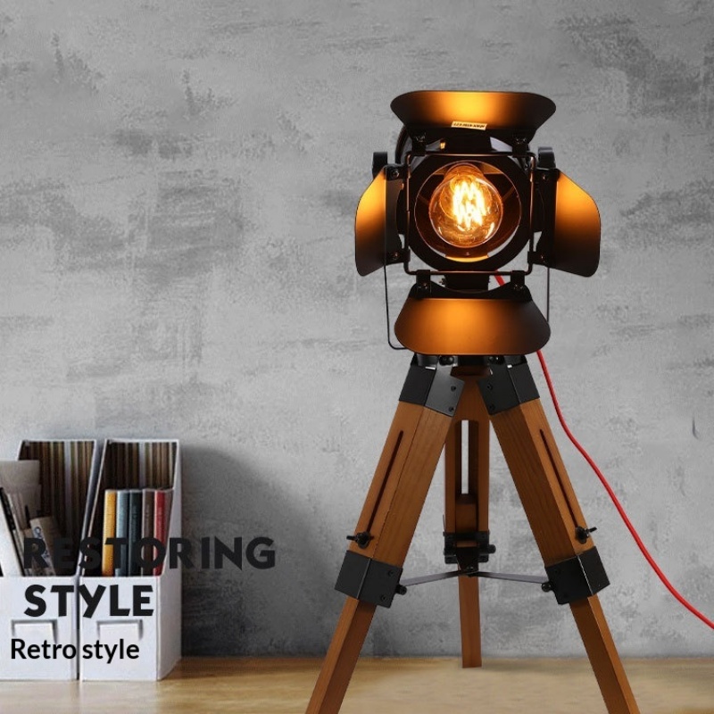 Vintage Solid Wood Table Lamp, European Style photo 11
