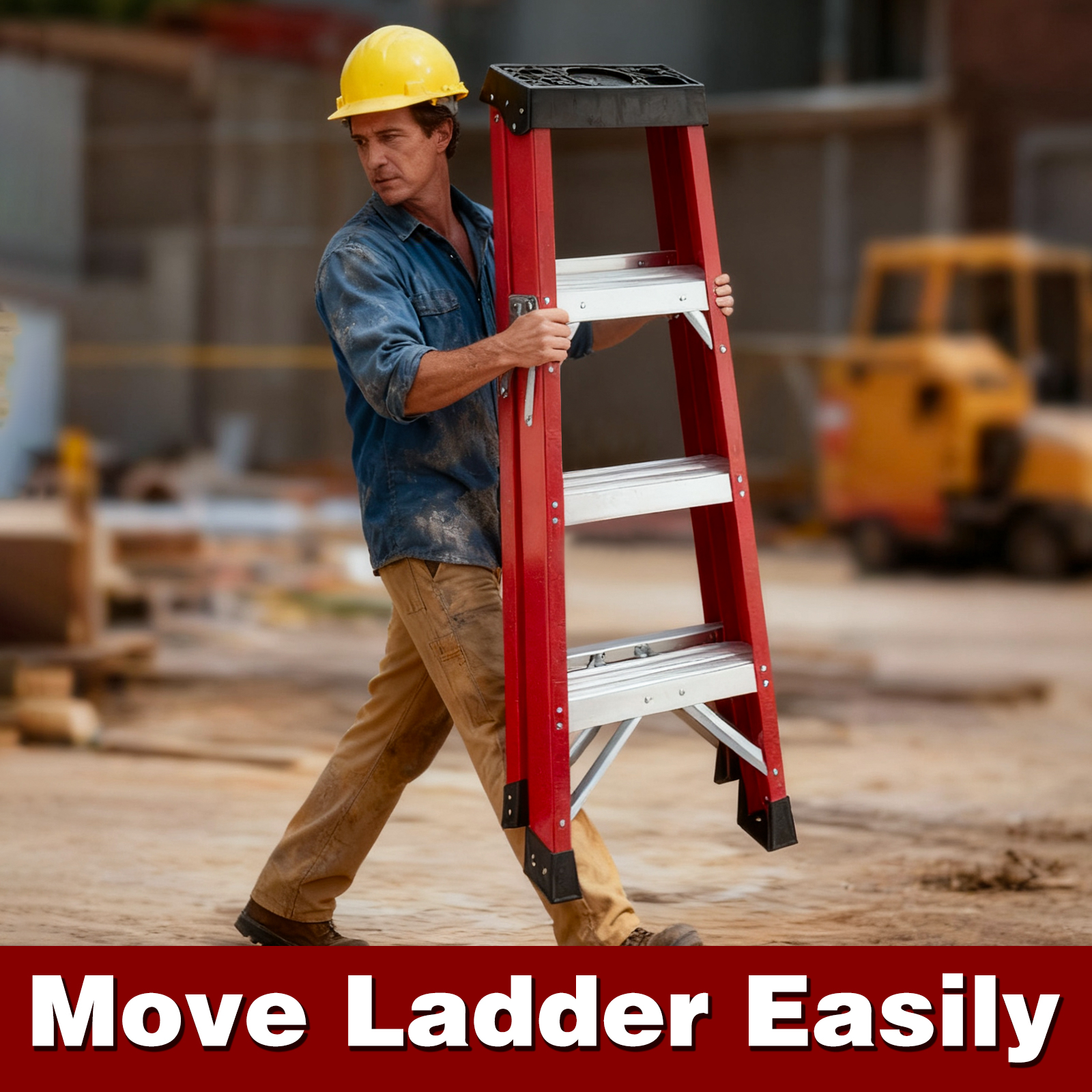 Fiberglass Insulating Folding Step Ladder, Aluminum Frame photo 5