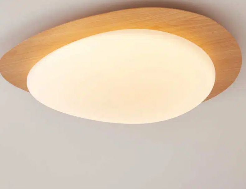 Full Spectrum Eye Protective Minimalist Modern Wood Grain Pebble Ceiling Light For The Master Bedroom