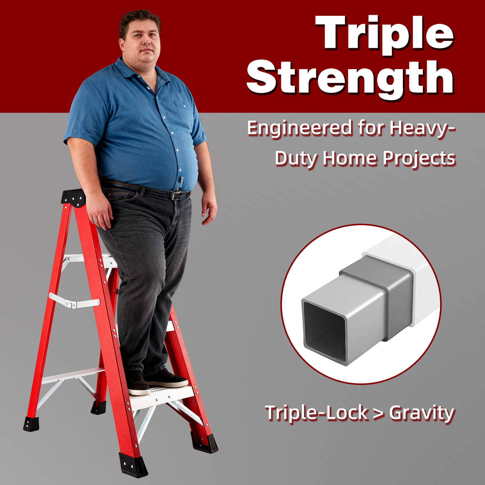 Fiberglass Insulating Folding Step Ladder, Aluminum Frame photo 8