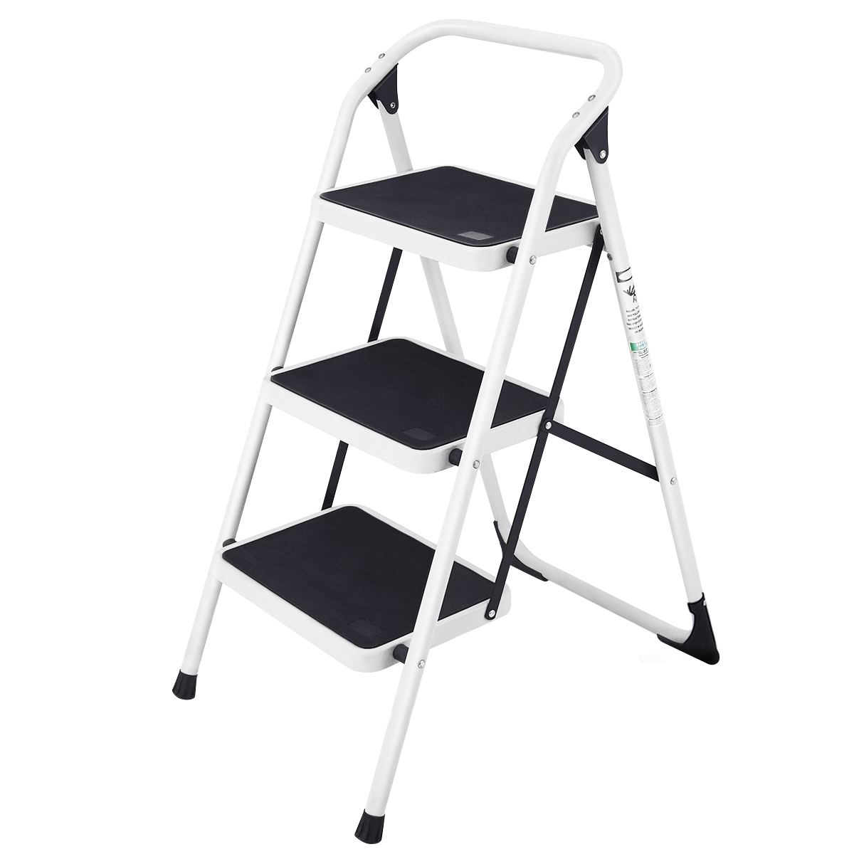 Folding 3-Step Safety Ladder with Anti-Slip Platform photo 9