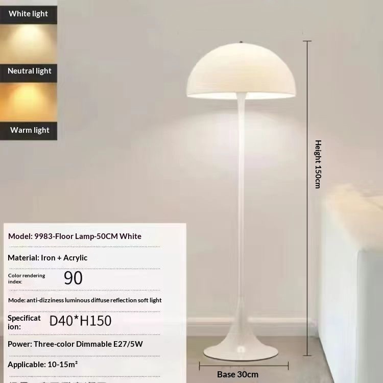 French Cream Mushroom Table Lamp