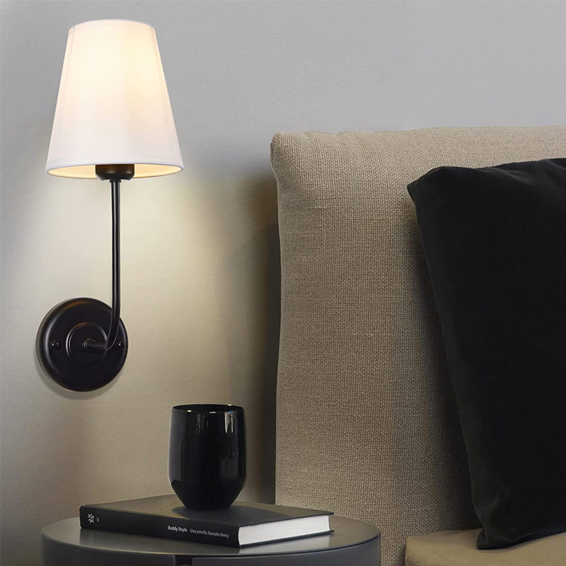 Vintage Fabric-Shade Wall Lamp