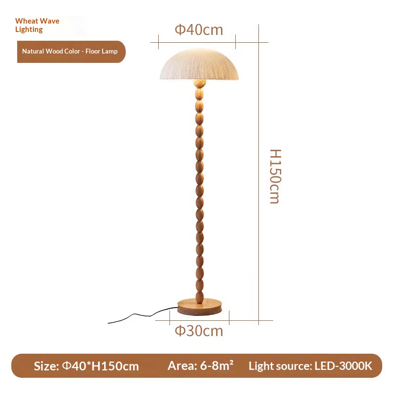 Solid Wood Floor Lamp, American Style, Bedroom or Study photo 6