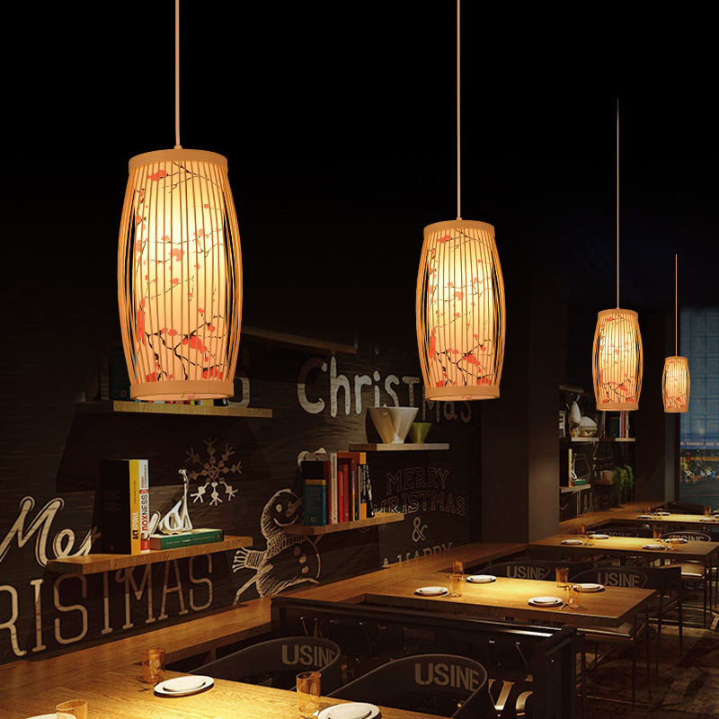 Japanese-Style Bamboo Pendant Lamp