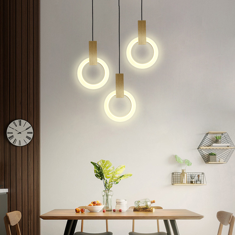 Single-Head Brushed Gold Pendant Light