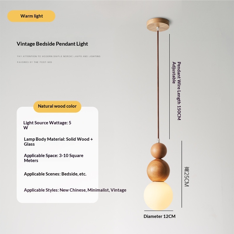 Wabi-sabi-style Guesthouse Single-head Long-string Pendant Light