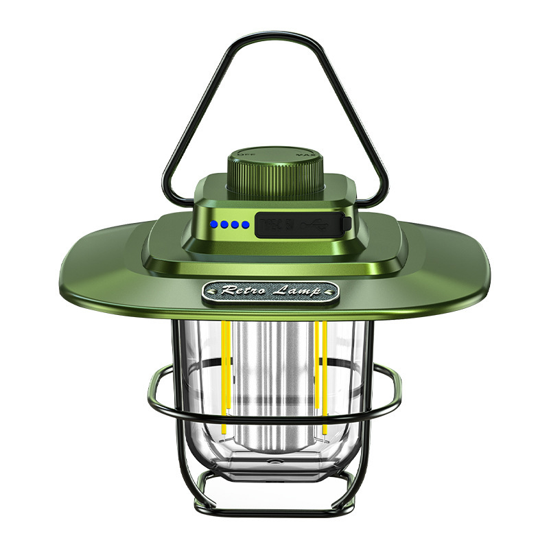 Rechargeable LED Camping Lantern, Vintage Style