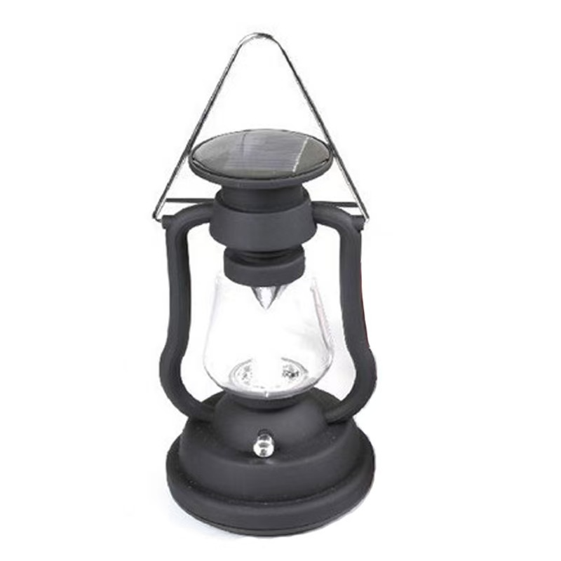 Solar Camping Lantern with Hand Crank, Vintage Style