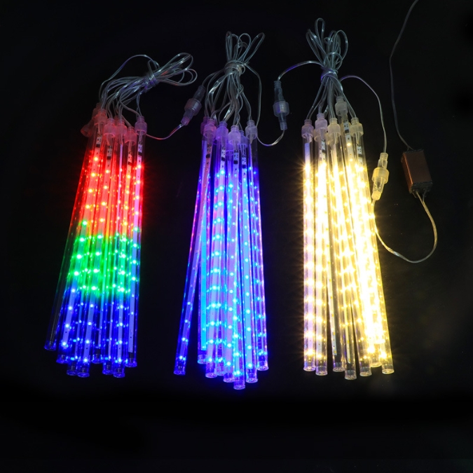 Solar Meteor Shower String Lights, Blue