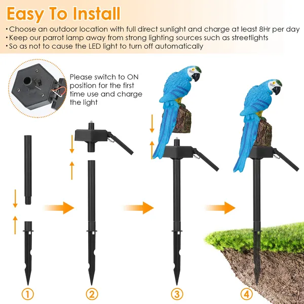 Waterproof Solar Parrot Garden Light photo 5