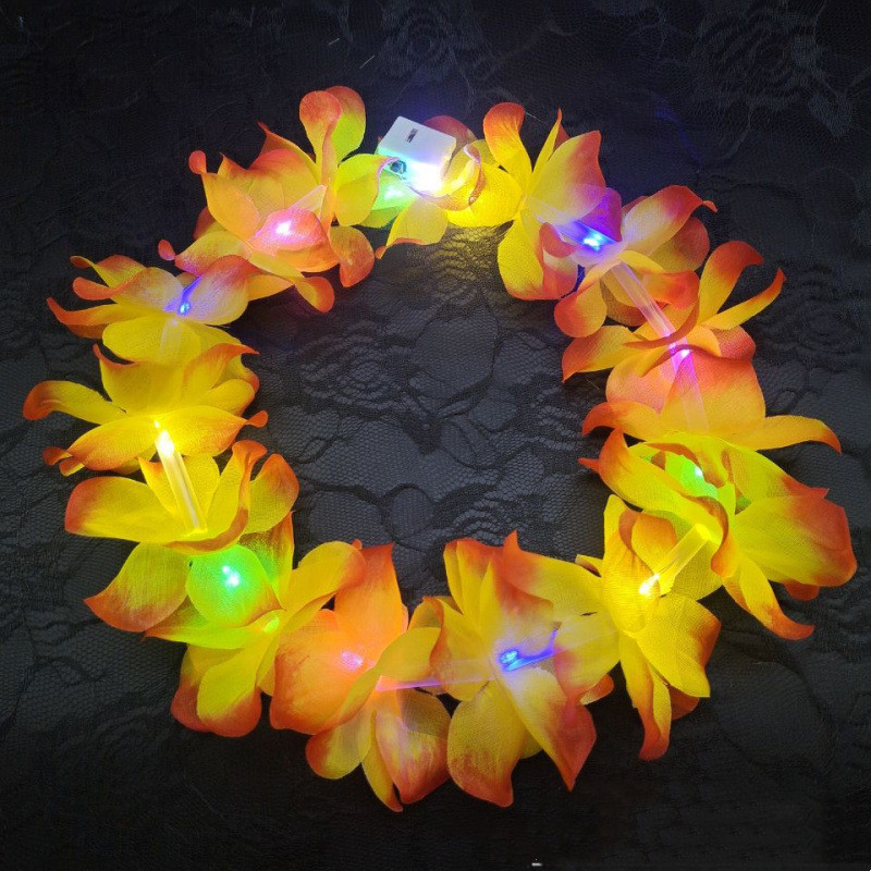 Light-Up Hawaiian Flower Lei Garland Headband