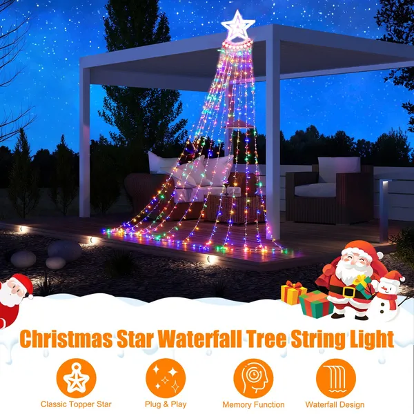350-LED Star Waterfall Christmas String Lights