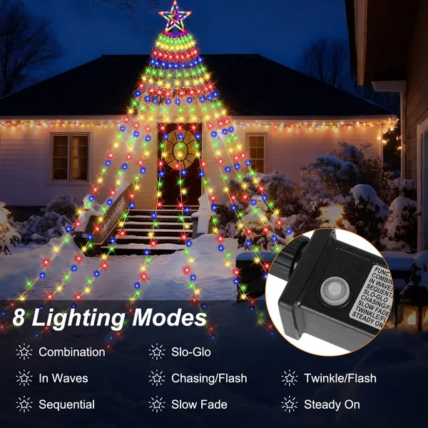 350-LED Star Waterfall Christmas String Lights photo 4