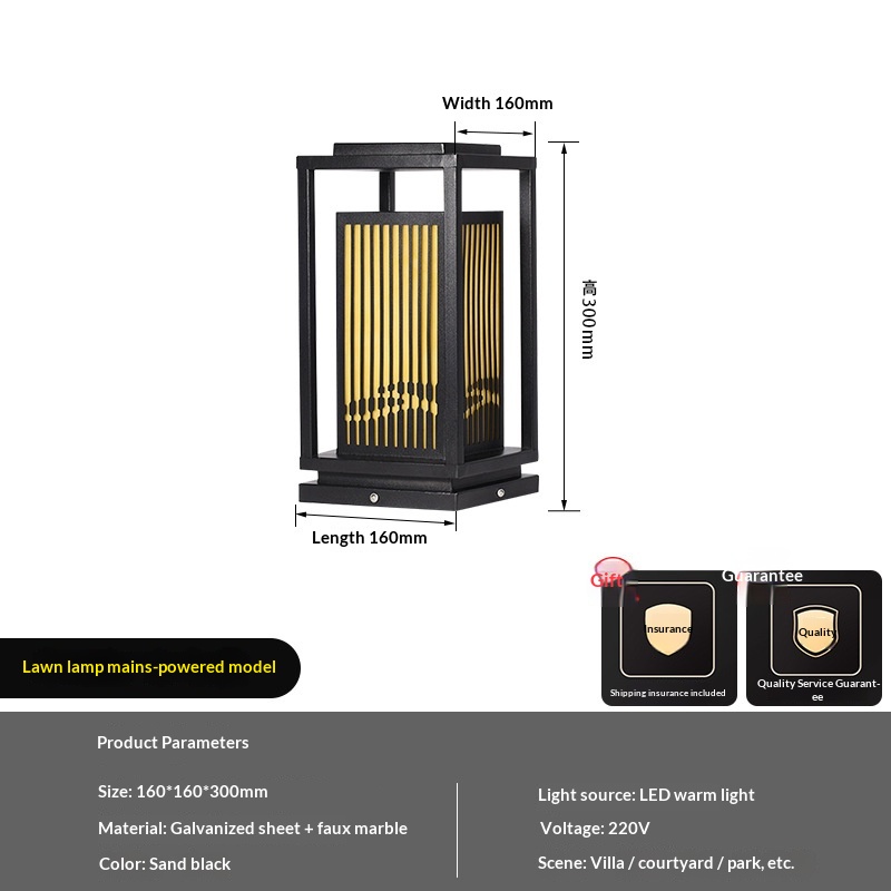 Outdoor Landscape Pillar Light, Galvanized Steel, IP65 photo 4