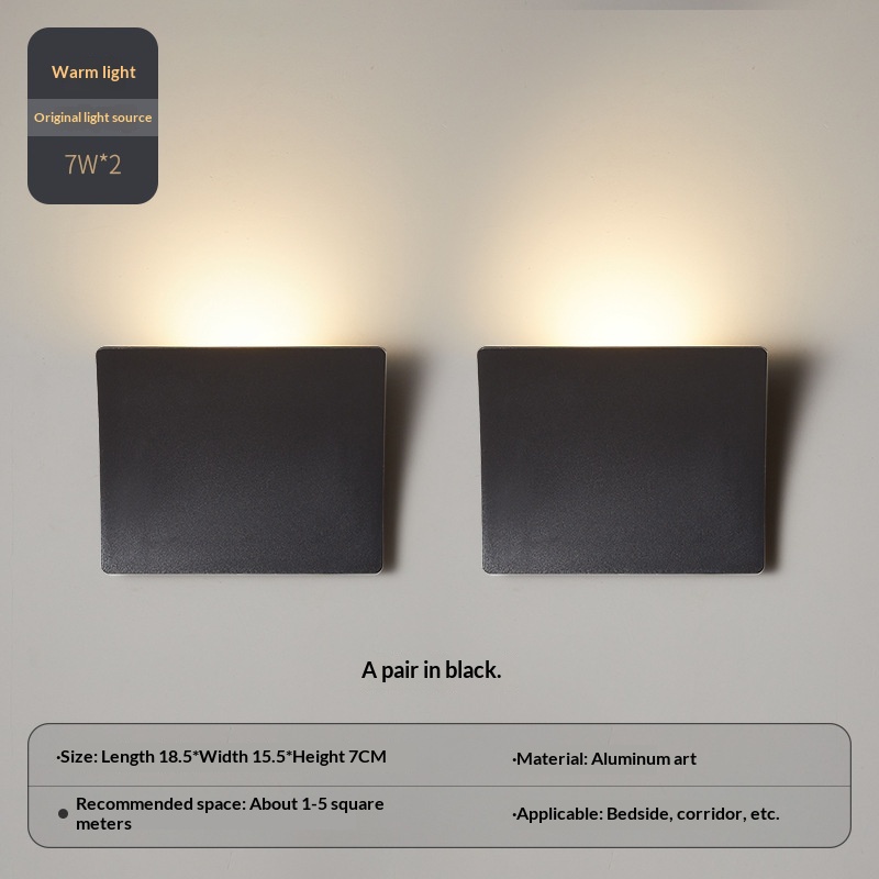 Outdoor Wall Light, Square Waterproof Sconce, Warm White