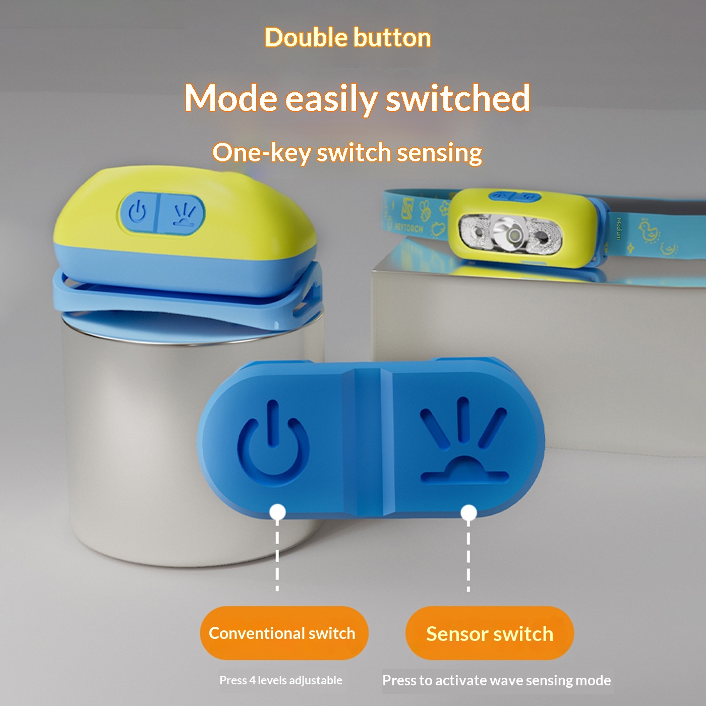 Kids LED Headlamp, Rechargeable, Type-C Charging
