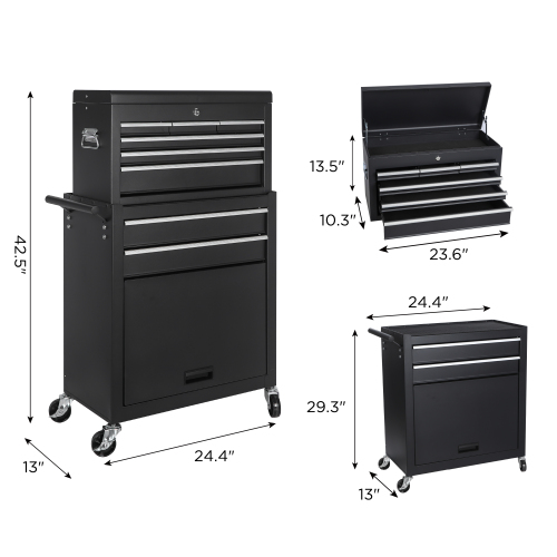 8-Drawer Rolling Tool Chest with Detachable Top Box photo 2