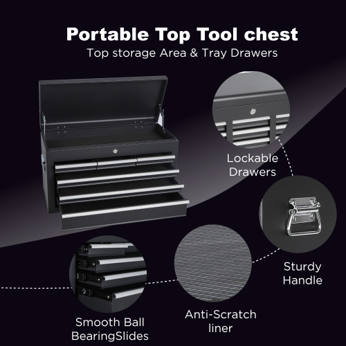 8-Drawer Rolling Tool Chest with Detachable Top Box photo 8