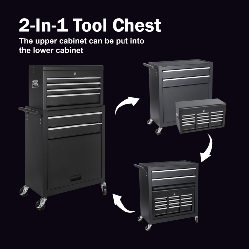 8-Drawer Rolling Tool Chest with Detachable Top Box photo 9