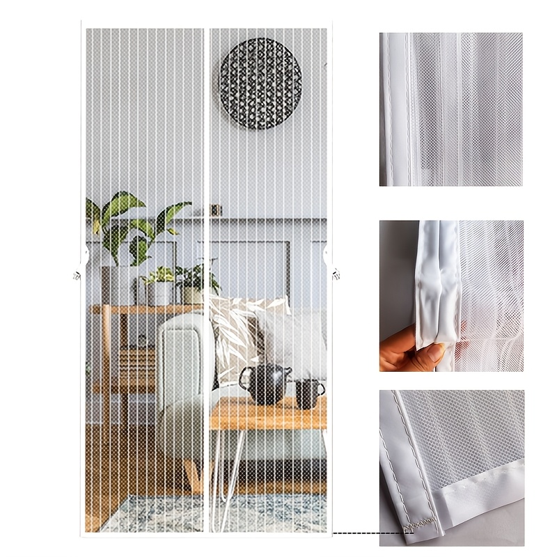 White Magnetic Screen Door, Fiberglass Mesh