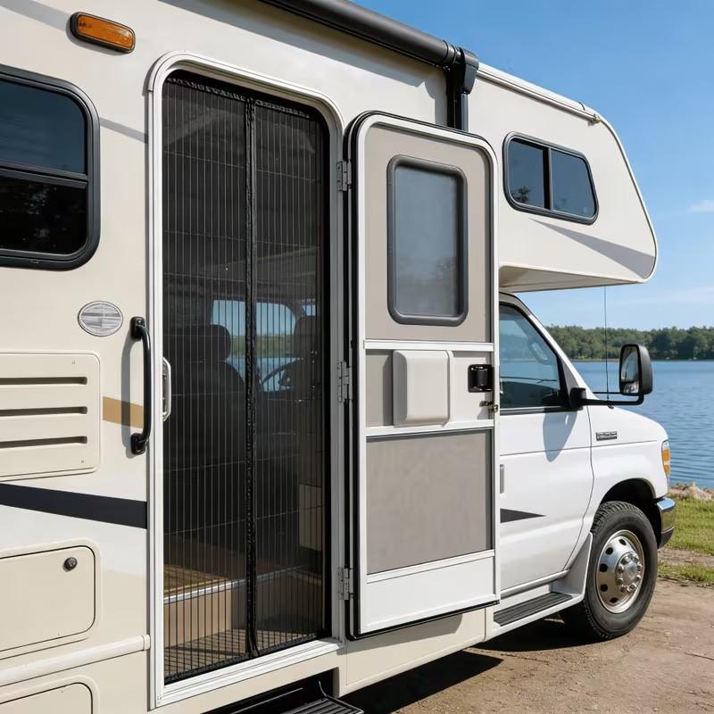 Magnetic Screen Door for RVs and Campers, Mosquito-Proof