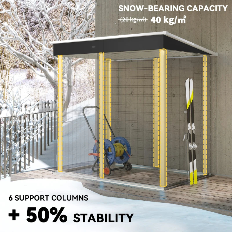 6×4 ft Metal Garden Storage Shed, Dark Gray photo 4