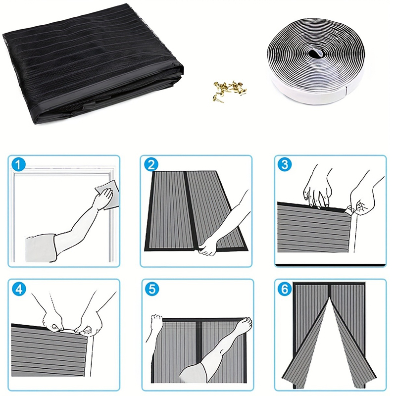 Magnetic Screen Door, No-Drill Pet-Friendly Mesh