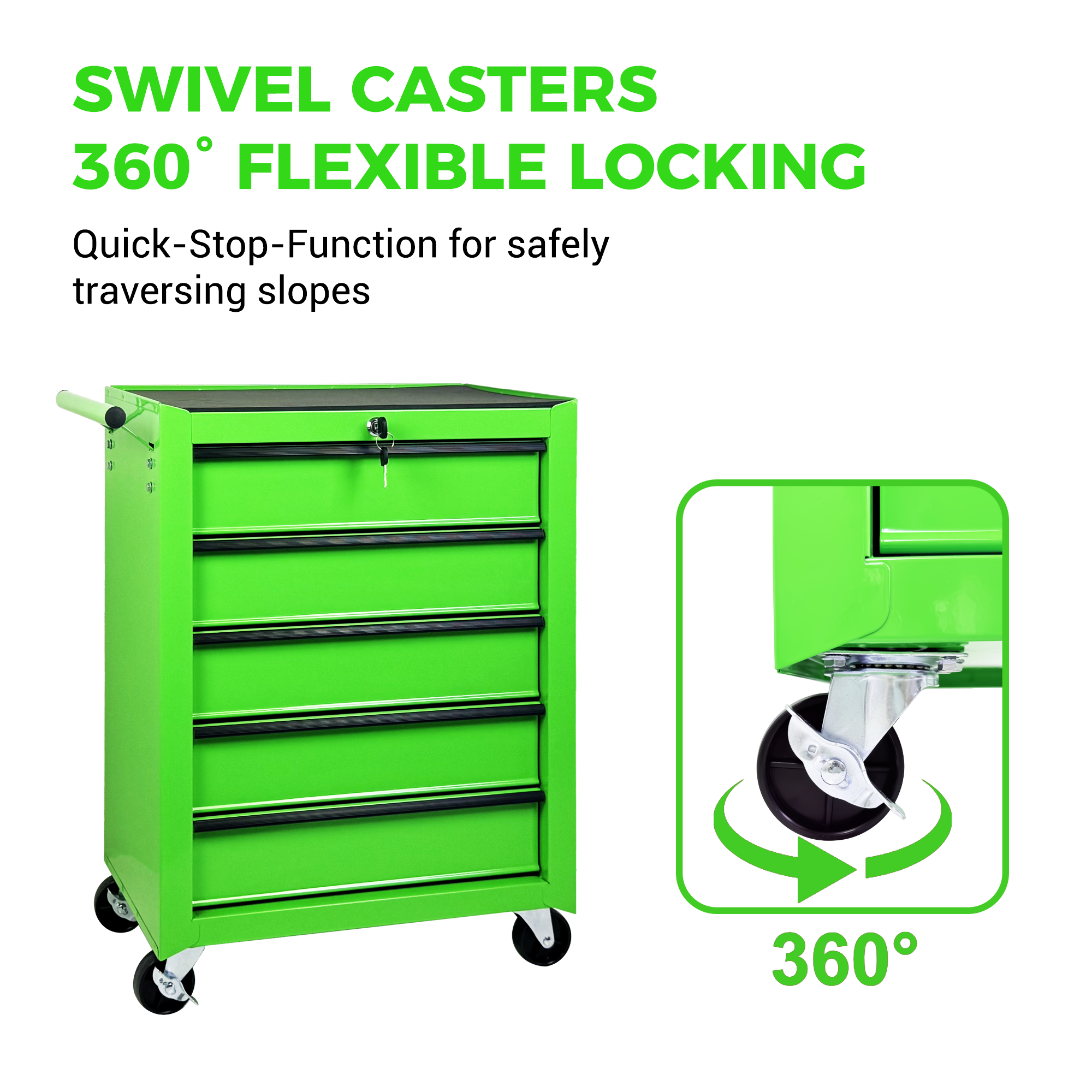 Excelo 5-Drawer Rolling Tool Chest photo 2
