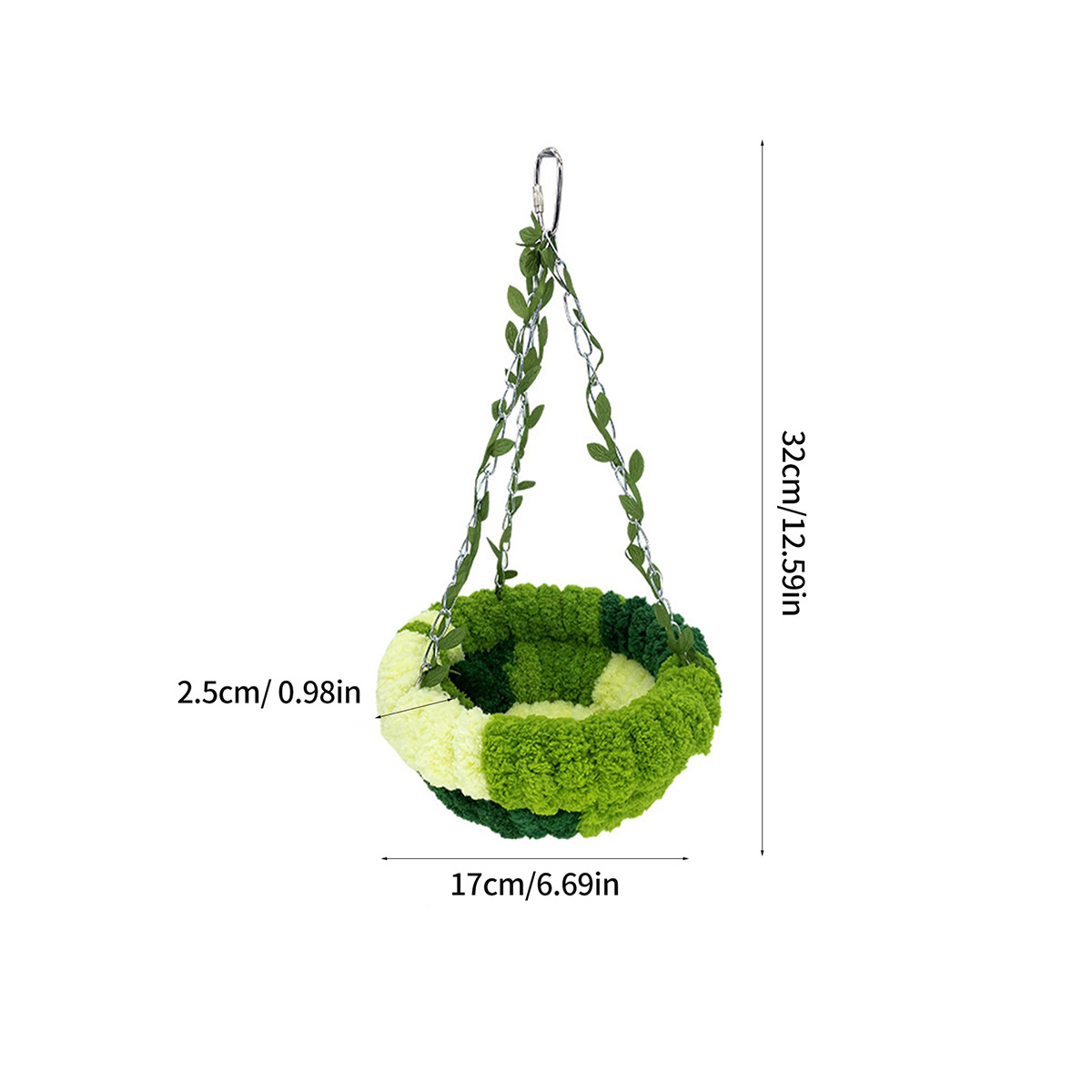 Hanging Bird Nest, Deep Forest Green