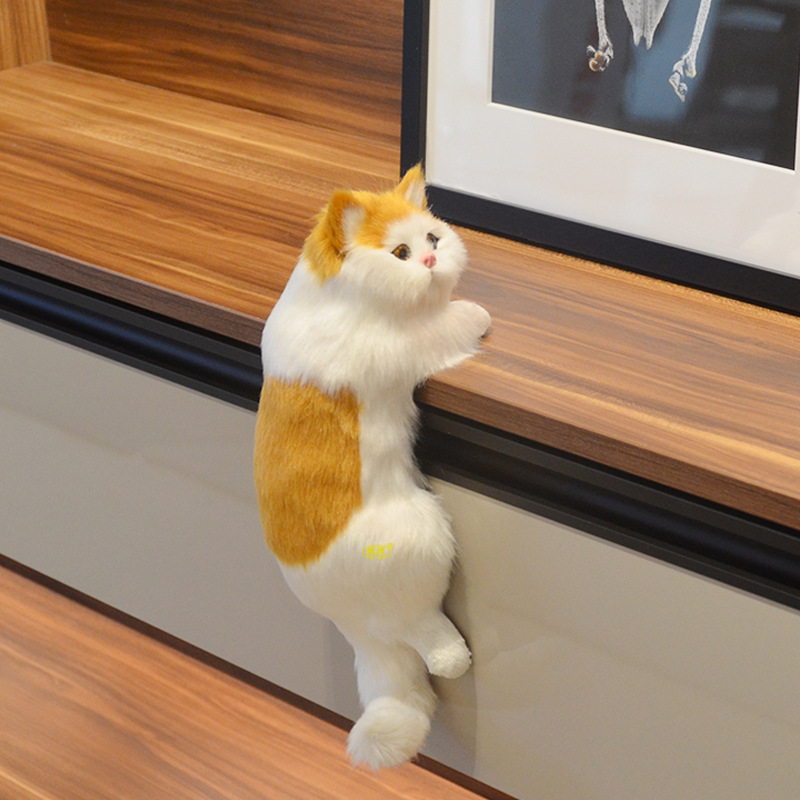 Hanging Cat Ornament, Yellow Block Style