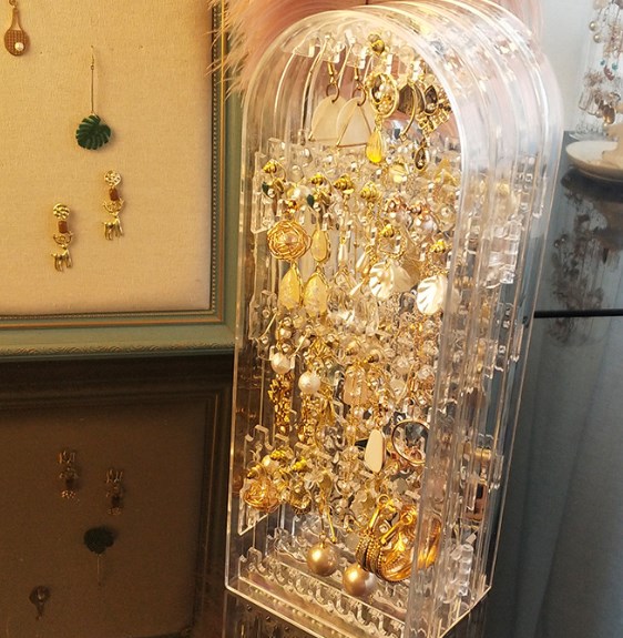 Two-Door Earring and Jewelry Box, White