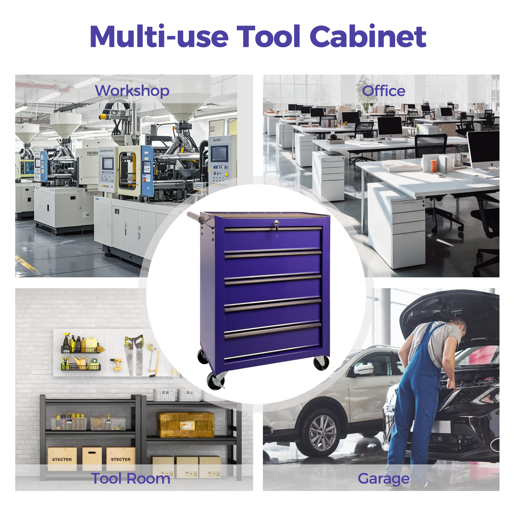 5-Drawer Steel Rolling Tool Chest photo 2
