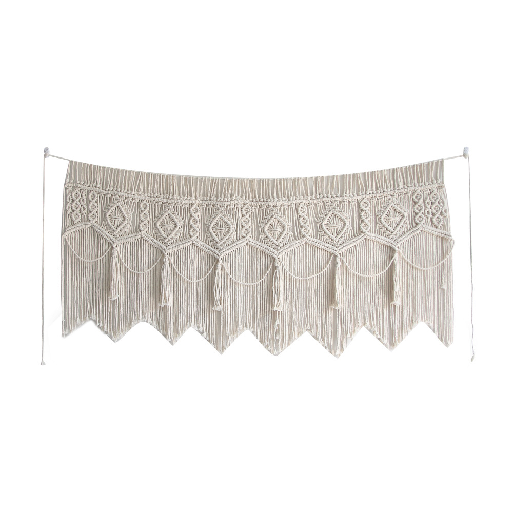 Nordic Hand-Woven Tapestry Door Curtain, Off-White Cotton photo 3