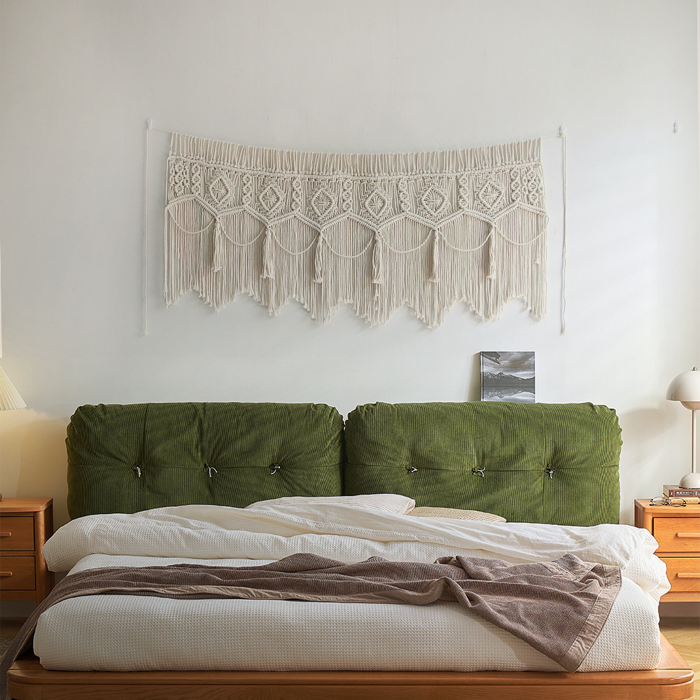 Nordic Hand-Woven Tapestry Door Curtain, Off-White Cotton photo 4