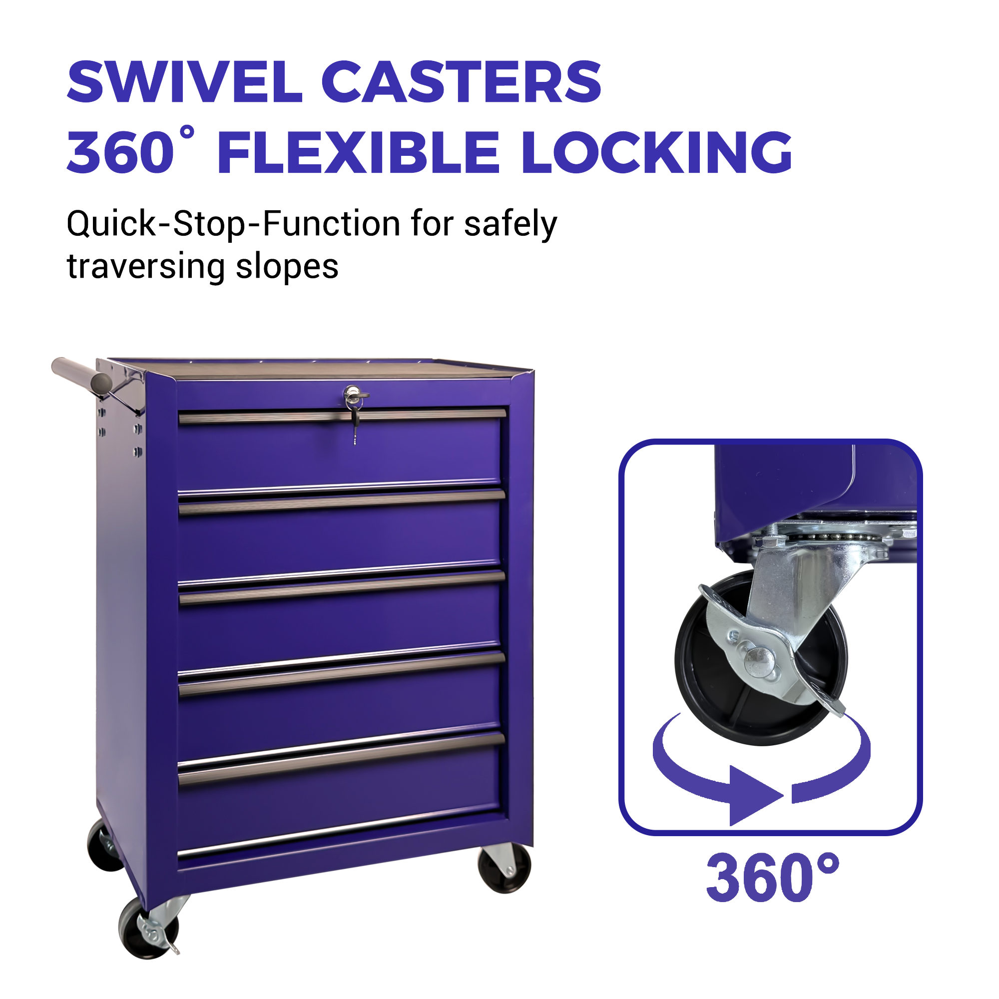 5-Drawer Steel Rolling Tool Chest photo 6