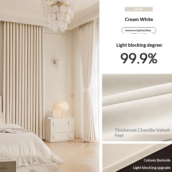 Chenille Blackout Curtains, 2-Panel Set