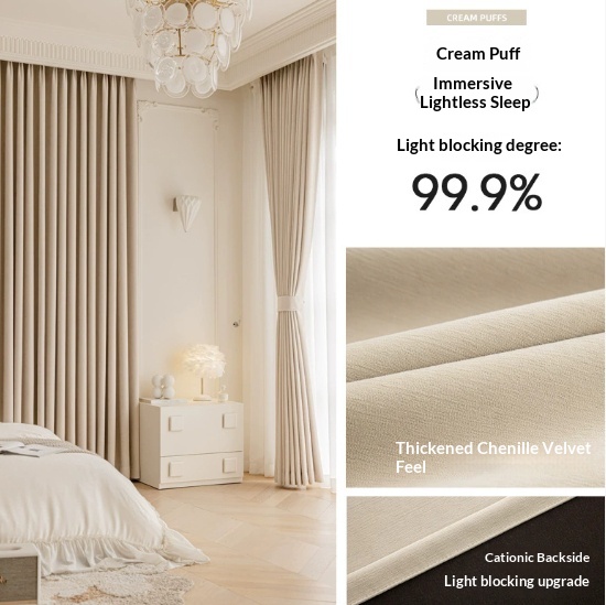 Chenille Blackout Curtains, 2-Panel Set photo 2