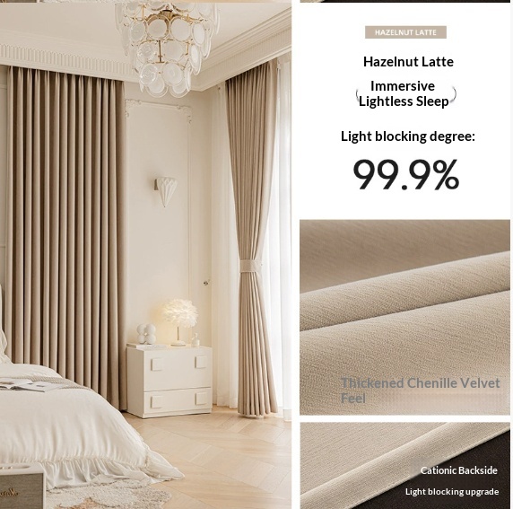 Chenille Blackout Curtains, 2-Panel Set photo 3