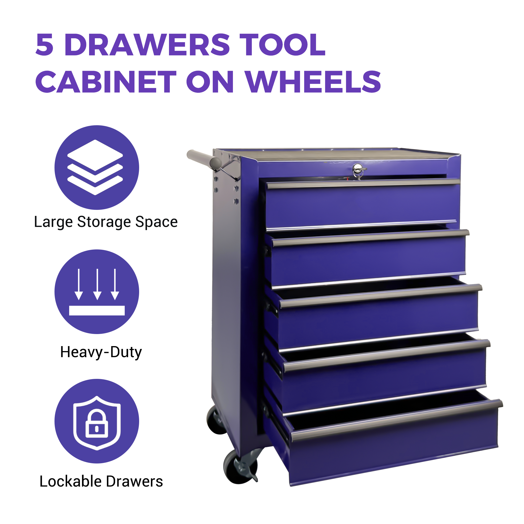 5-Drawer Steel Rolling Tool Chest photo 9