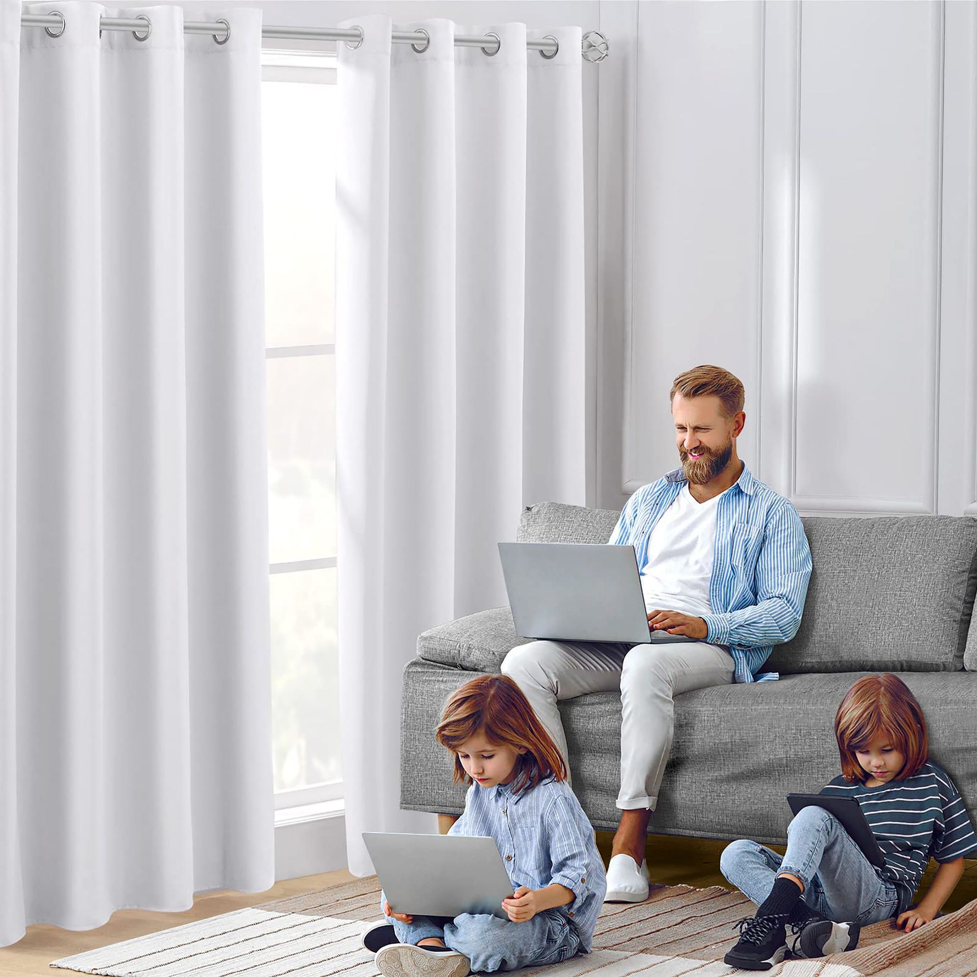 Matte Blackout Curtains, Solid Colors