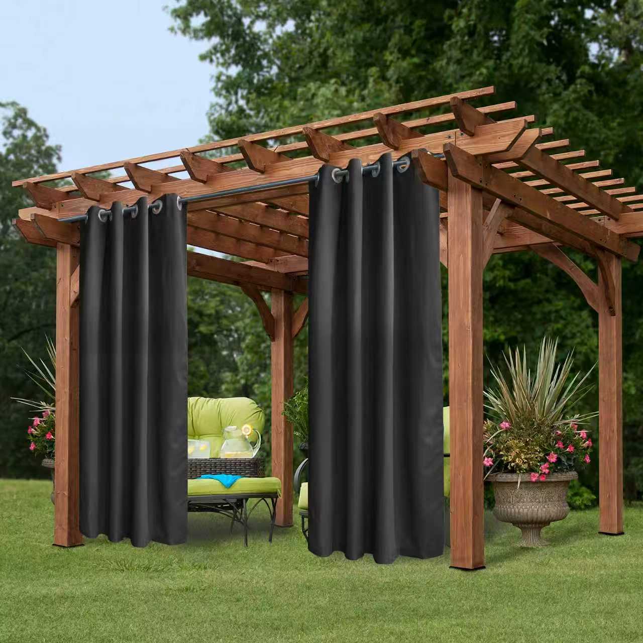 Indoor Outdoor Grommet Curtain Panel, 50x84 in