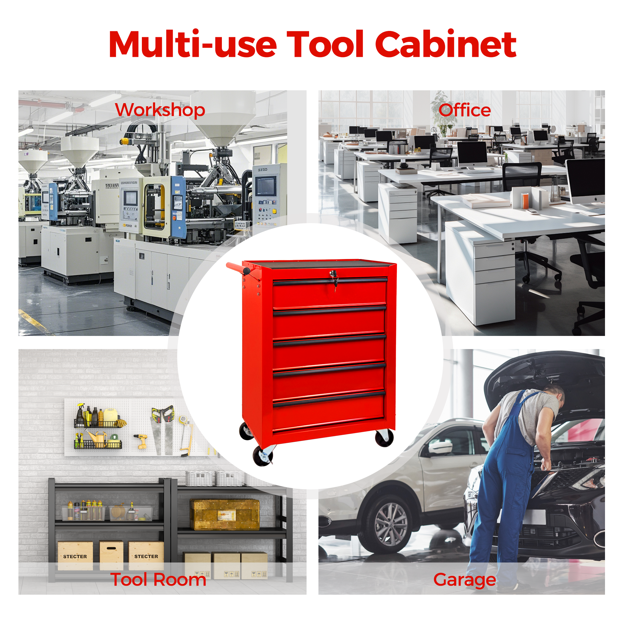 Excelo 5-Drawer Tool Chest, Ball-Bearing Slides photo 8