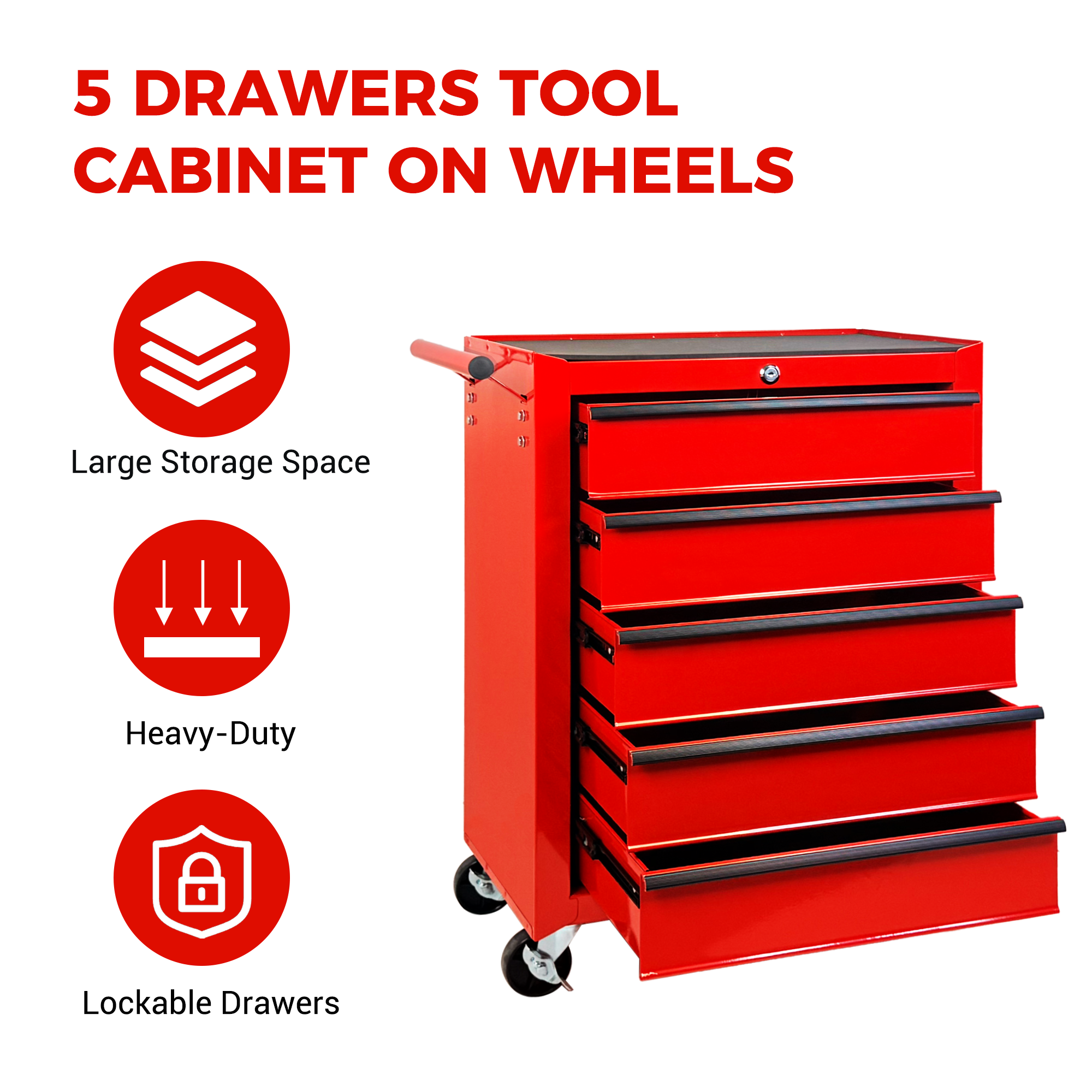 Excelo 5-Drawer Tool Chest, Ball-Bearing Slides photo 9