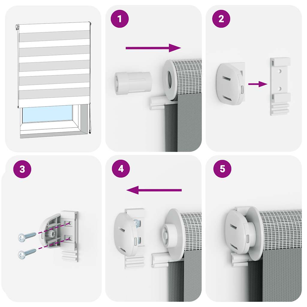 Zebra Roller Blind, Dark Grey, Light Control