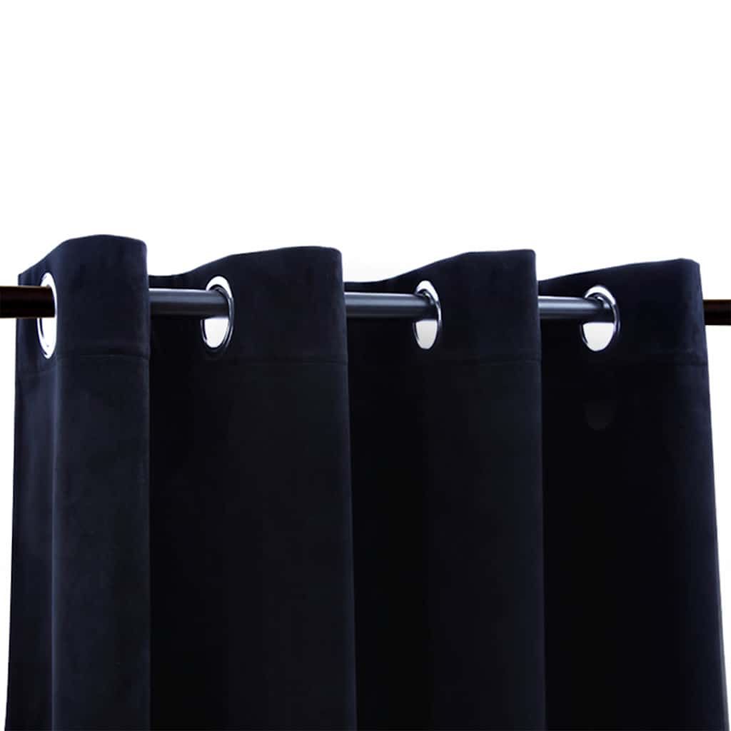 Velvet Blackout Curtains With Eyelets, 2-Pack