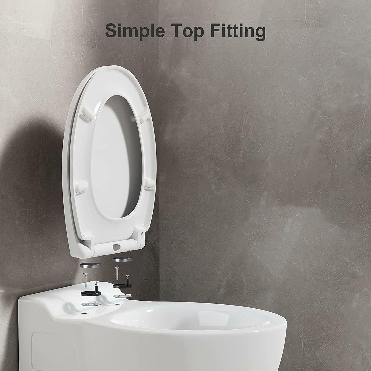 Square Soft-Close Toilet Seat, White